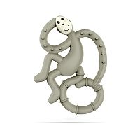 MATCHSTICK MONKEY Mini Monkey hryzátko s antimikrobiálnym povrchom - sivá 1×1 ks, hryzátko pre deti