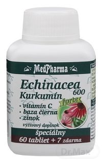 MedPharma ECHINACEA 600 Forte - Kurkumín tbl 60+7 (67 ks )