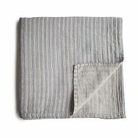Mushie mušelínová zavinovačka z organickej bavlny blue stripes 1×1 ks, zavinovačka