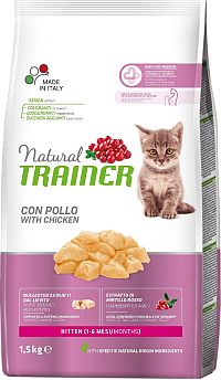 Natural Trainer Cat Kitten Kuracie 1×1,5 kg, granule pre mačiatka