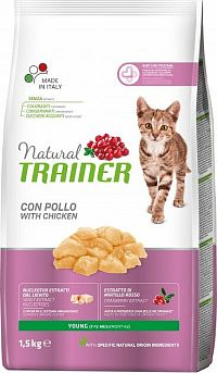 Natural Trainer Cat Young Kuracie 1×1,5 kg, granule pre mačky