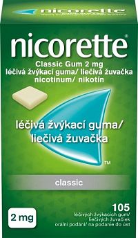 Nicorette Classic Gum 2 mg 105 kusov