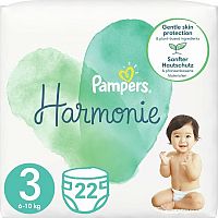 Pampers Harmonie S3 1×22 ks, veľkosť S3, detské plienky 6-10 kg
