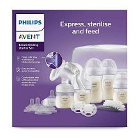 Philips Sada na dojčenie s manuálnou odsávačkou so sterilizátorom do mikrovlnnej rúry a fľaškami Natural Response SCD430/50