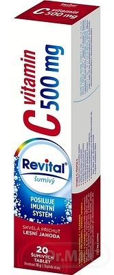 Revital vitamín C 500 mg šumivý tbl eff s príchuťou lesná jahoda 1x20 ks