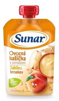 Sunar ovocná kašička jablko broskev 120g