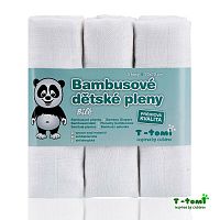 T-tomi Bambusové BIO plienky, biele 1x3 ks