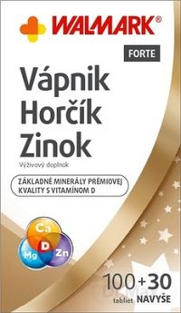 WALMARK Vápnik Horčík Zinok FORTE s vitamínom D (inov.2018) tbl 100+30 navyše (130 ks)