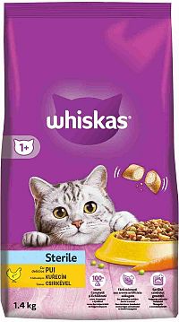 WHISKAS Granule Sterile s Kuracím 1,4KG