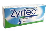 ZYRTEC 10 mg, 7 tabliet