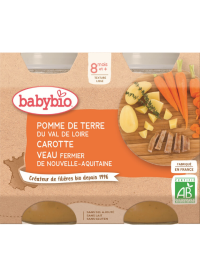 Babybio brambory a mrkev s telecím masem 2 x 200 g