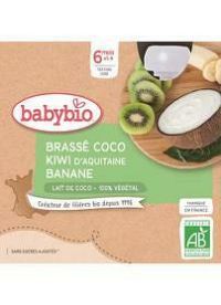 Babybio Desiata s kokosovým mliekom Kiwi a banán 4 x 85 g