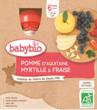 Babybio Kapsička jablko čučoriedky jahody 4 x 90 g