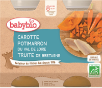 Babybio menu mrkev a dýně se pstruhem 2 x 200 g