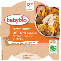 Babybio Sladké zemiaky s gaštanovým pyré a farmárskou perličkou 230 g
