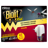 Biolit Plus Elektrický odparovač s vôňou citronelly proti komárom a muchám 31 ml
