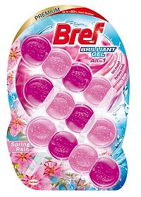 Bref Brilliant Gel All in 1 Spring Rain WC blok s vôňou jarného dažďa 3 x 42 g