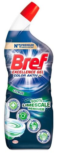 Bref Excellence Gel Color Activ+ Citrus tekutý toaletný čistič 700 ml