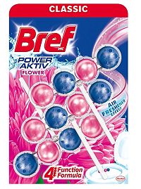 Bref Power Aktiv tuhý WC blok Fresh Flowers 3 x 50 g