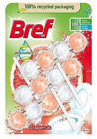 Bref Pro Nature WC závesný blok tuhý 3 x 50 g Grepfruit