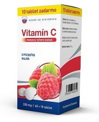 Dobré z SK Vitamín C 200 mg príchuť MALINA tbl 60+10 70 ks