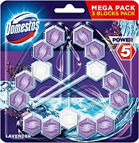 Domestos Power 5 tuhý WC blok Lavender 3 x 55 g