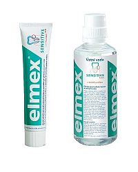 Elmex Sensitive ústna voda 400 ml + Sensitive zubná pasta 75 ml