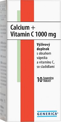 Generica Calcium + Vitamin C 1000 mg 10 šumivých tabliet