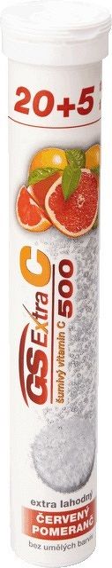 GS Extra C 500 červený pomaranč 25 šumivých tabliet