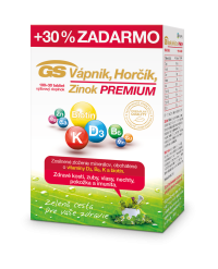 GS Vápnik Horčík Zinok Premium 130 tabliet