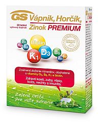 GS Vápnik Horčík Zinok Premium 30 tabliet