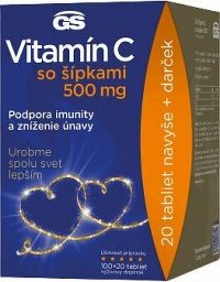 Gs Vitamín C 500 so Šípkami 100+20 tabliet Darček 2022