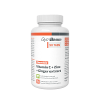 GymBeam Vitamín C + Zinok + extrakt zo zázvoru na cmúľanie 90 tab.