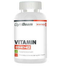 GYMBEAM Vitamin D3+K1+K2 bez príchute, 120 kapsúl