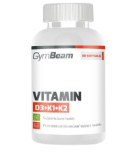 GymBeam Vitamin D3+K1+K2 bez príchute 60 kapsúl