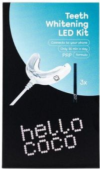 Hello Coco PAP LED svetlo na bielenie zubov + bieliace pero 3 ks 2 ml