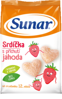 Hero Sunárek detský snack jahodové srdiečka 50 g