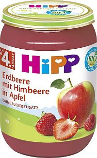HiPP Bio Jablká s jahoda mi malinami 190 g