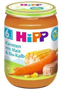 HiPP Bio mrkva s kukuricou a Bio teľacím mäsom 190 g