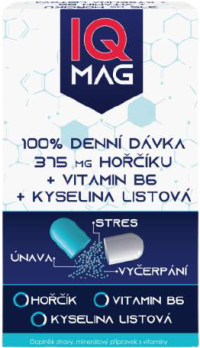 IQ Mag hořčík 375 mg + B6 + kys.listová 60 tabliet