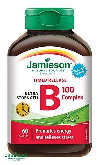 Jamieson B-komplex 100 mg s postupným uvoľňovaním 60 tabliet