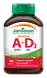 Jamieson Vitamín A a D Premium 10000 IU / 800 IU 100 kapsúl