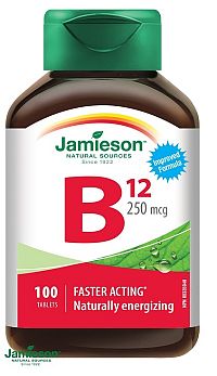 Jamieson Vitamín B12 kyanokobalamín 250 µg 100 tbl. 100 tabliet