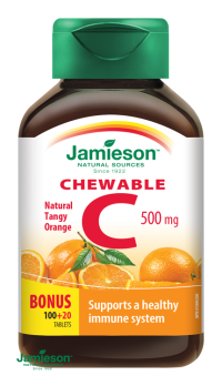 Jamieson Vitamín C 500mg tablety na cmúľanie s príchuťou pomaranča 120 tabliet