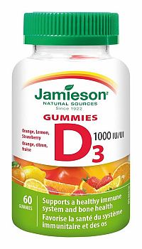 Jamieson Vitamín D3 1000 IU Gummies 60 pastiliek