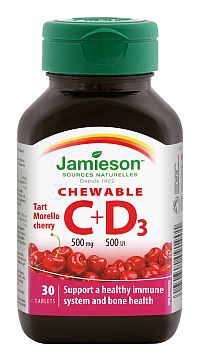 Jamieson Vitamíny C+D3 Cherry 30 tabliet
