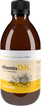 Joy&care Lipozomálny vitamín D3+K2 s príchuťou čiernej ríbezle, 2000 IU 300 ml