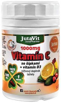Jutavit Vitamín C 1000 so šípkami + Vitamín D3 100 tabliet