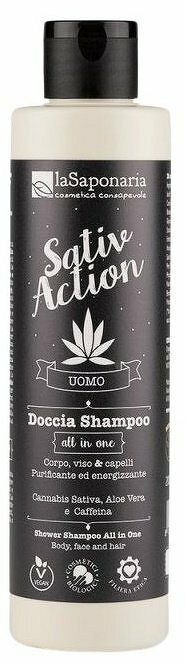 laSaponaria Men sprchový gél a šampón s konope 2v1 BIO 200 ml