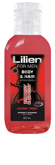 Lilien Dark Red Energy and Sport 2v1 sprchový gél 50 ml